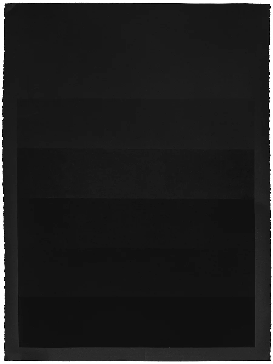 "Leading Nowhere" (8/8) black silkscreen ink on black Stonehenge paper 22 in. x 30 in. monoprint 2017