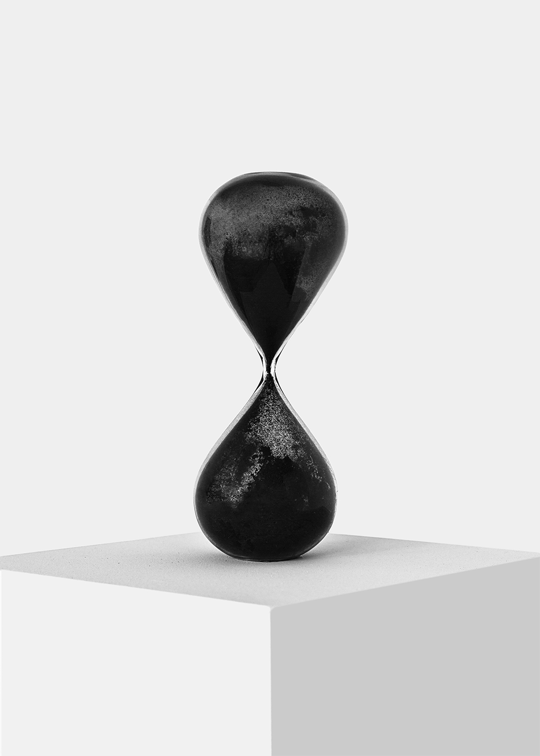"Third Instance (The End)" sealed hand-blown hourglass, artist's ashes 15 in. tall 2012