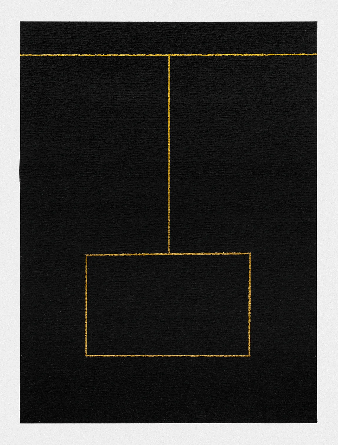 “Proposed Passages (Isaac),” Drawing #2 gold pencil on black paper 2018 - present