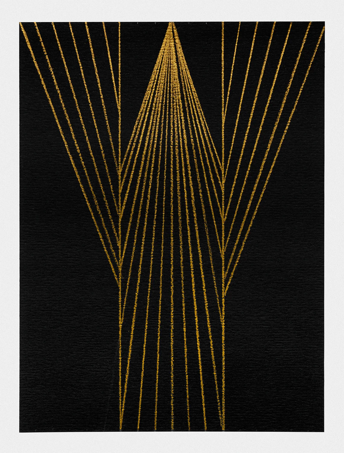 “Proposed Passages (Isaac),” Drawing #9 gold pencil on black paper 2018 - present