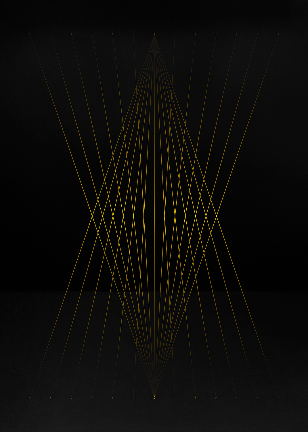 “Proposed Passages (Isaac)” black room, gold thread large-scale installation prototype 2018 - present