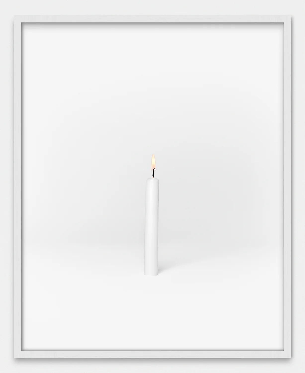 "Photograph of a Lit Candle" C-print in artist frame 20 in. x 30 in.
