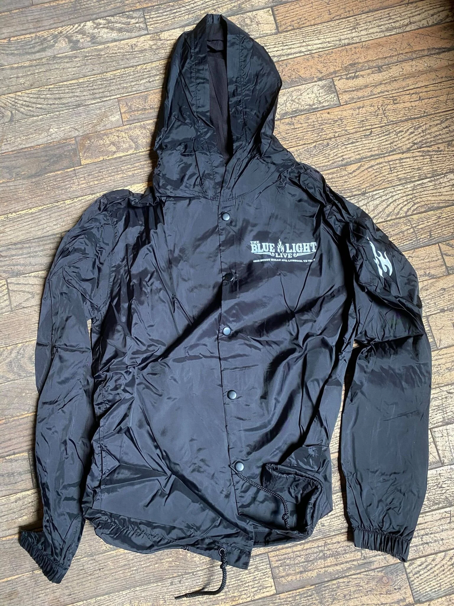 light black rain jacket