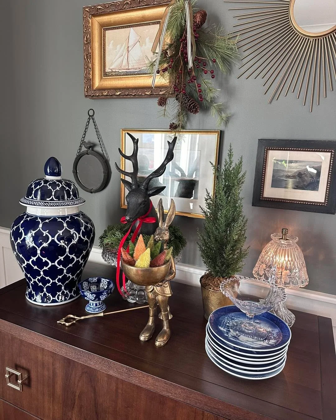 {Christmas in August} . . . with just a hint of fall in the air I start planning for the coming holiday seasons! Not putting Christmas out yet but I like to start pulling out some fall colors for sure! This is just for inspiration as you gather ideas