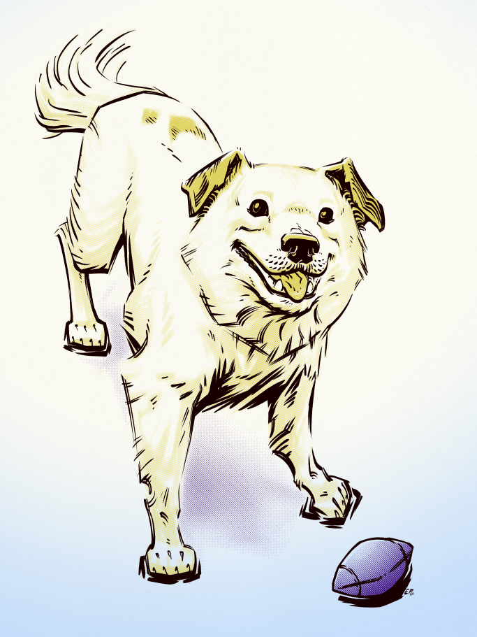 “Good-boy Toby” - pet memorial art commission