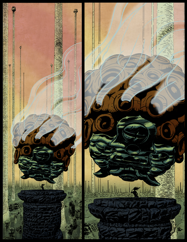 “Reincarnated” - 8.5x24” ink and digital color