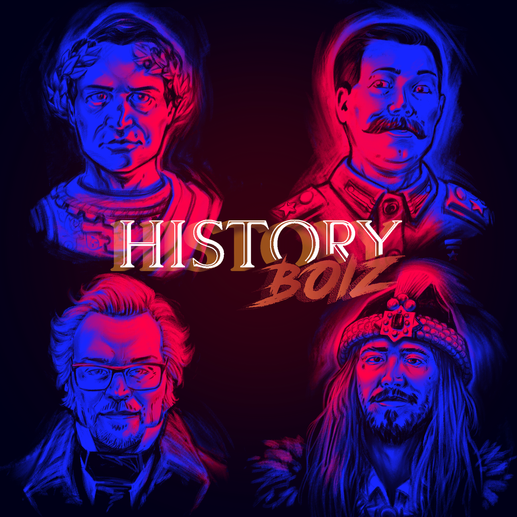 “History Boiz” Podcast key art commission