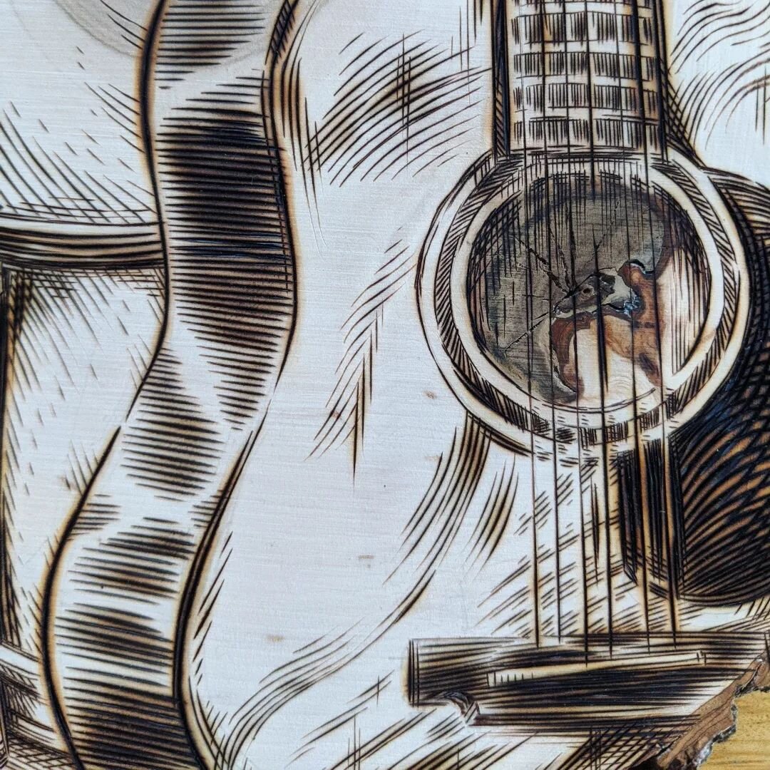 Controlled burns in progress 🔥🔥🔥 #pyrography #woodburning #illustration #art #ink #craft #handmade #guitar #hands #artistsoninstagram