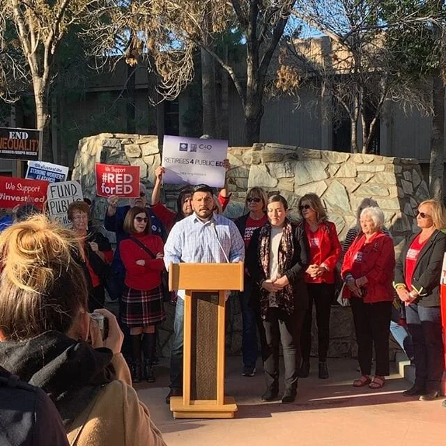 First day at the Legislature was a success! We joined many allies in the 1st press conference of the year, making our priorities clear! The work to turn AZ #LUCHABLUE begins, we look forward to collaborating with lawmakers and allies in the months to come! You can support our efforts here: http://bit.ly/luchablue #LUCHAAZ #AZLEG