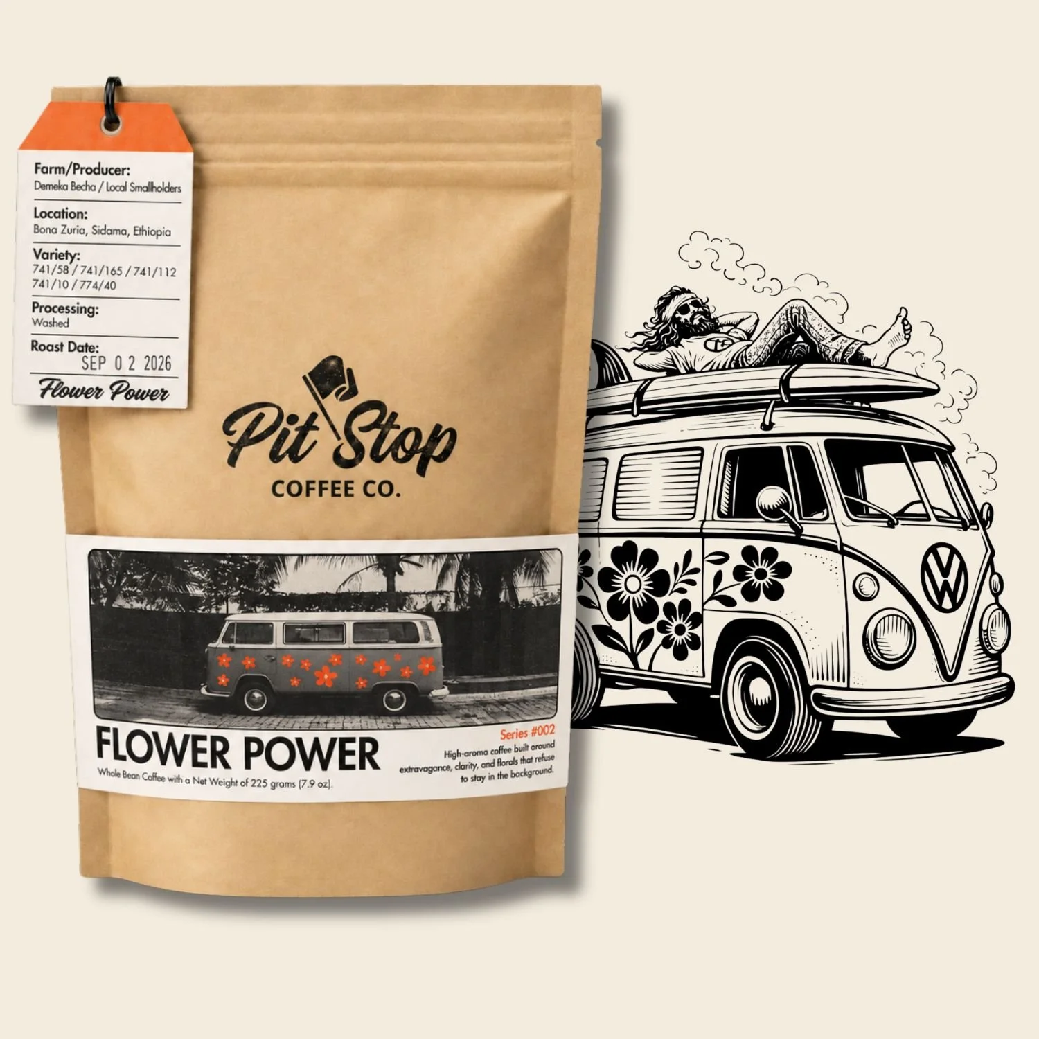 Pit Stop Coffee Co Flower Power Ethiopian Whole Bean Coffee
