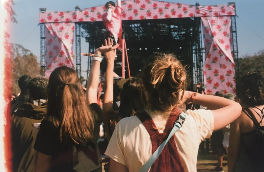 Watching Wednesday Campanella, having never heard of her before. She stood on a red ladder in the middle of the crowd, the sleeves on her shirt extending a foot past her hands, flailing her arms around. Let me just say we couldn’t take our eyes off her.