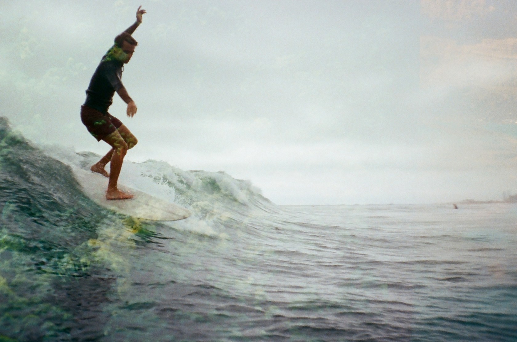 “Joey Bookout over the reef” Double exposure 35mm 2015