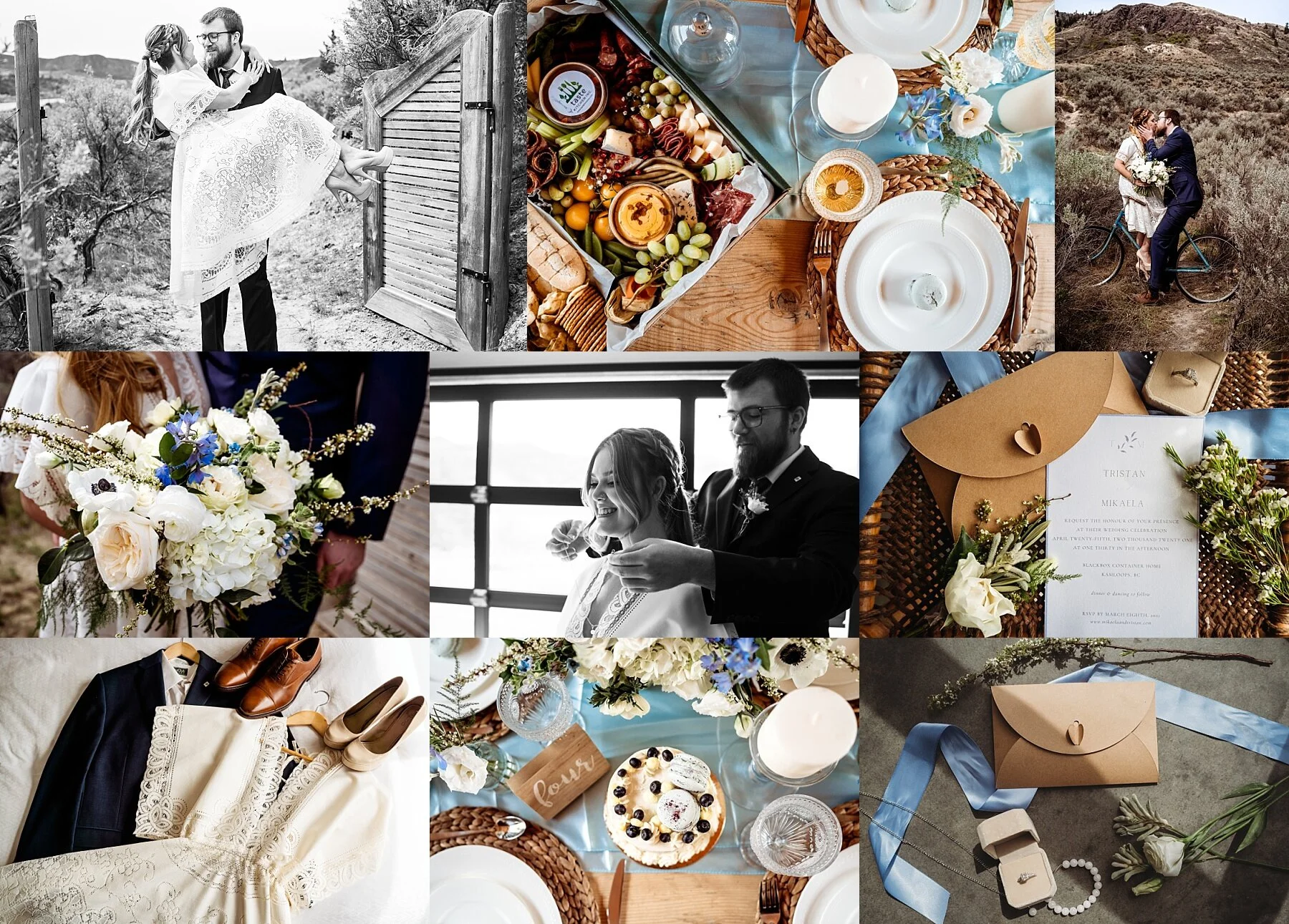 Romantic Styled Elopement at Black Box Container Home in Kamloops, BC with Emily-May Photography