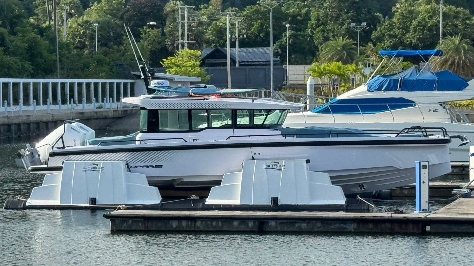 High &amp; Dry boat lifts at Racer Marina Hua Hin
