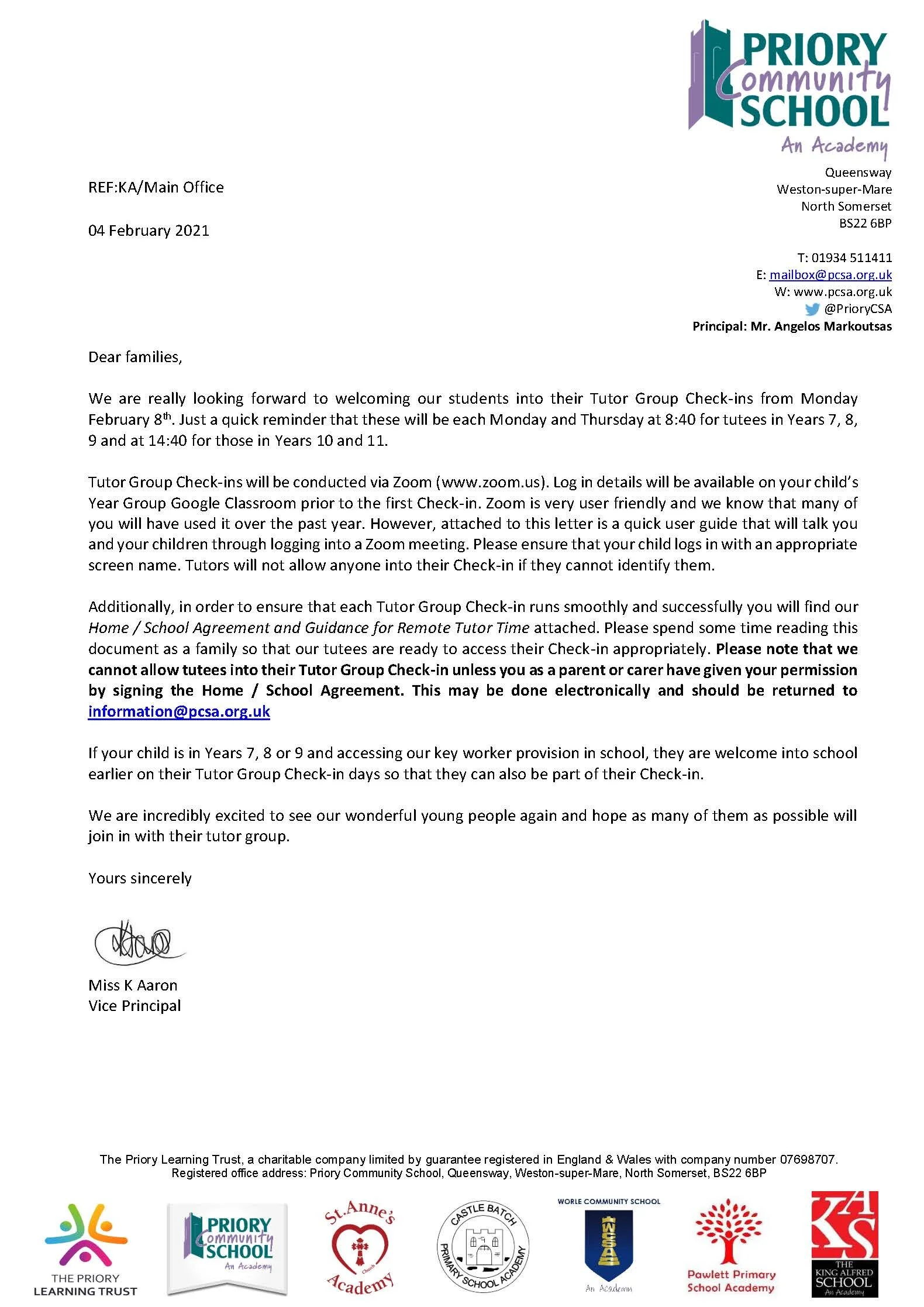 Tutor Check-in Update