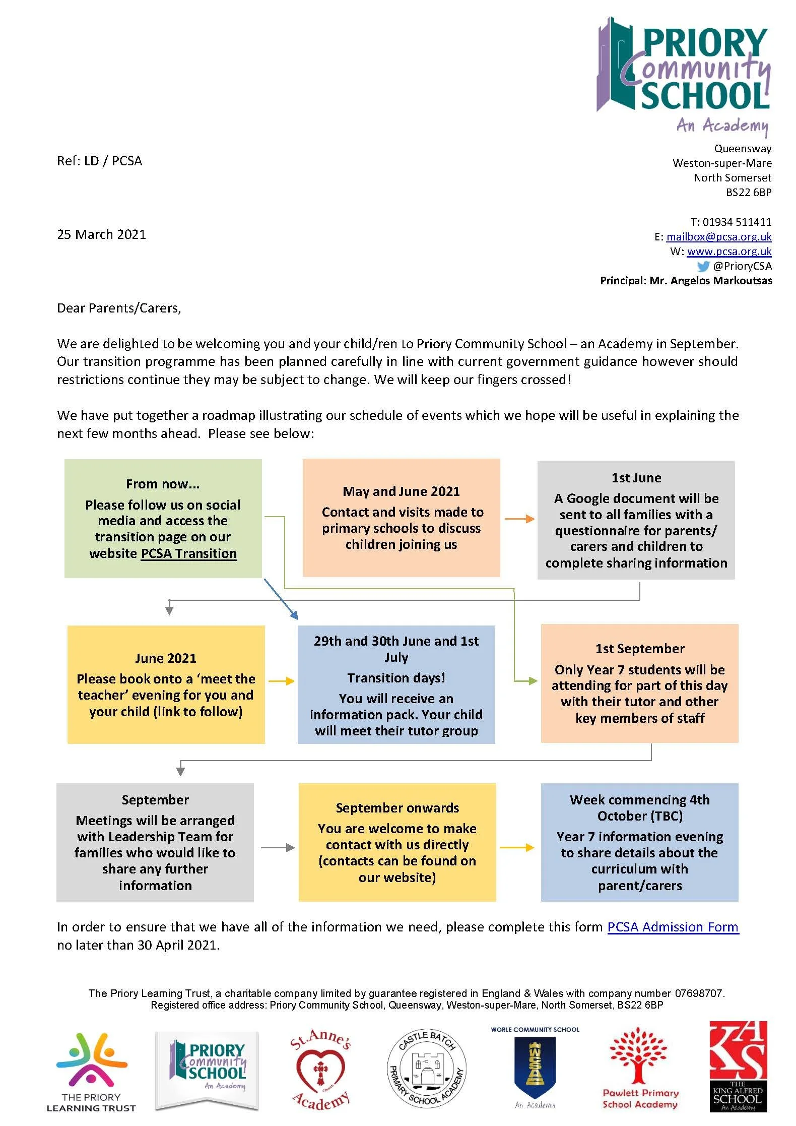 Transition Letter - March 2021