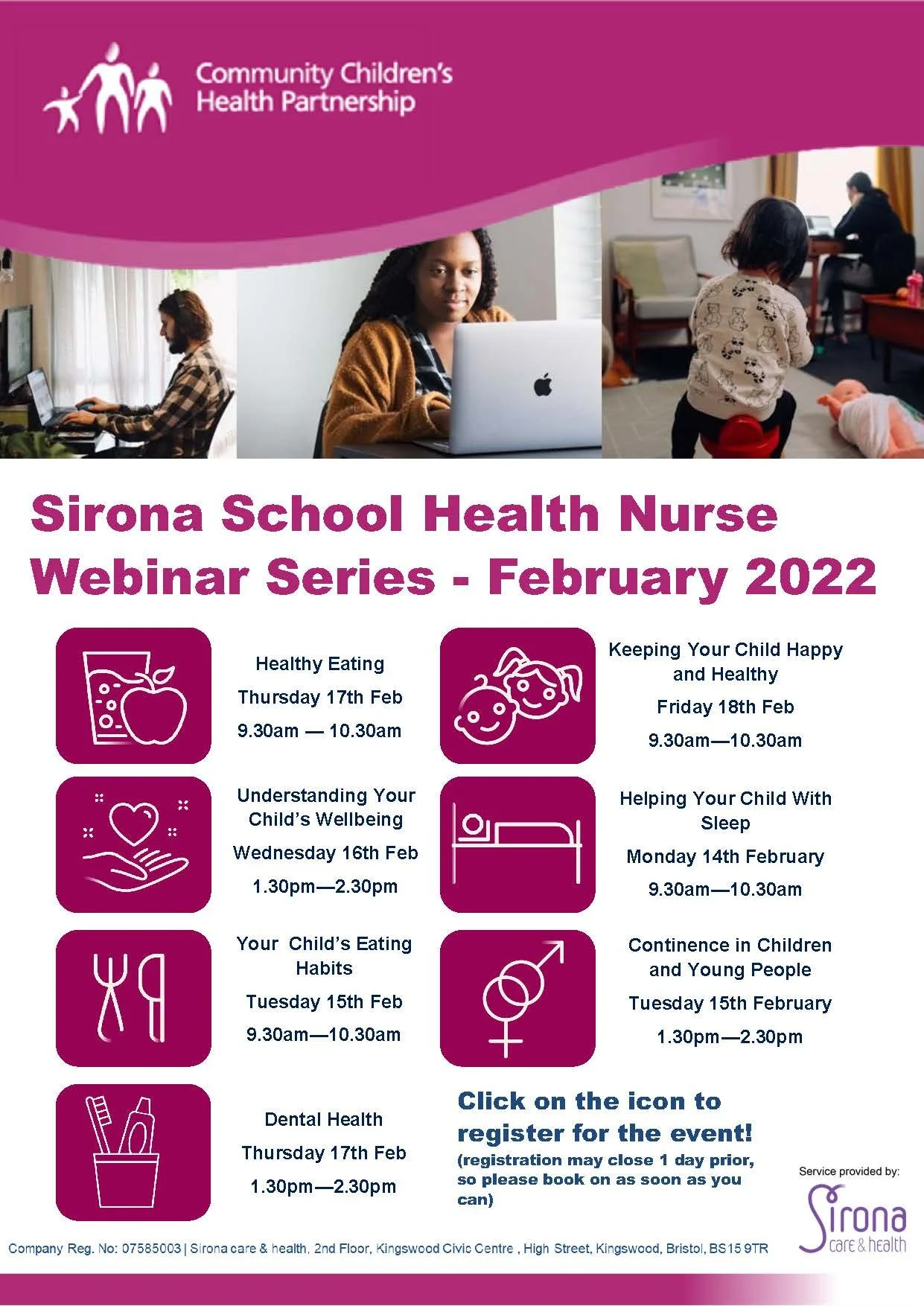 Sirona School Health Nurse Free Webinar Series - February 2022