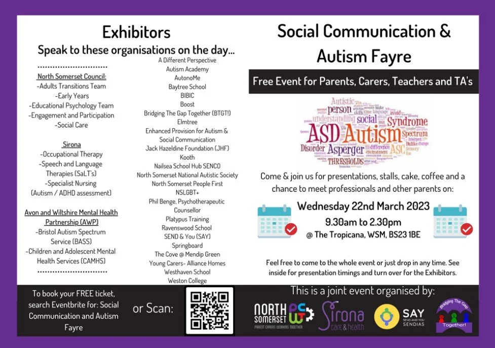 Upcoming Event: Social Communication &amp; Autism Fayre – Wednesday 22 March 2023