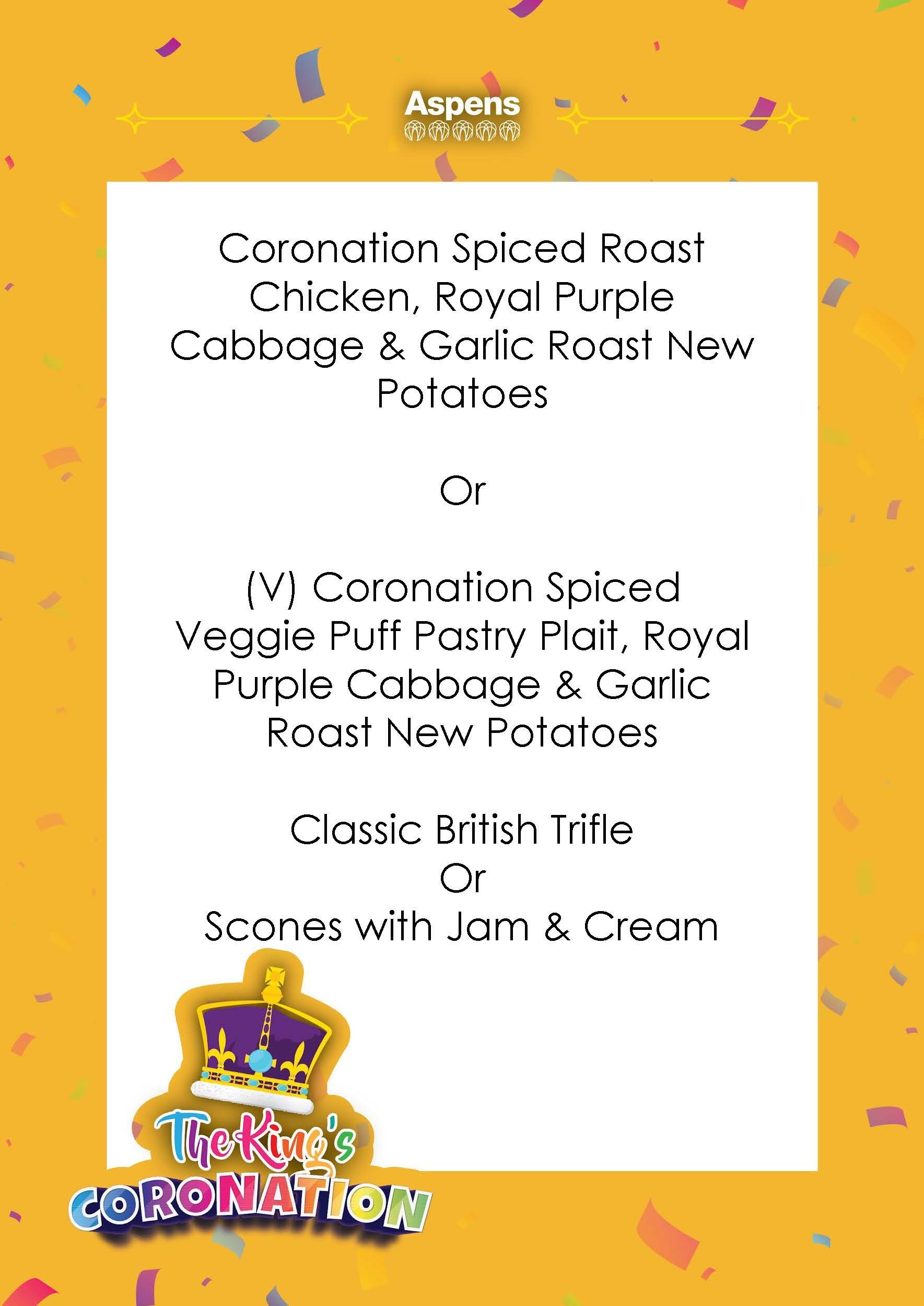 King's Coronation Menu - 4 May 2023