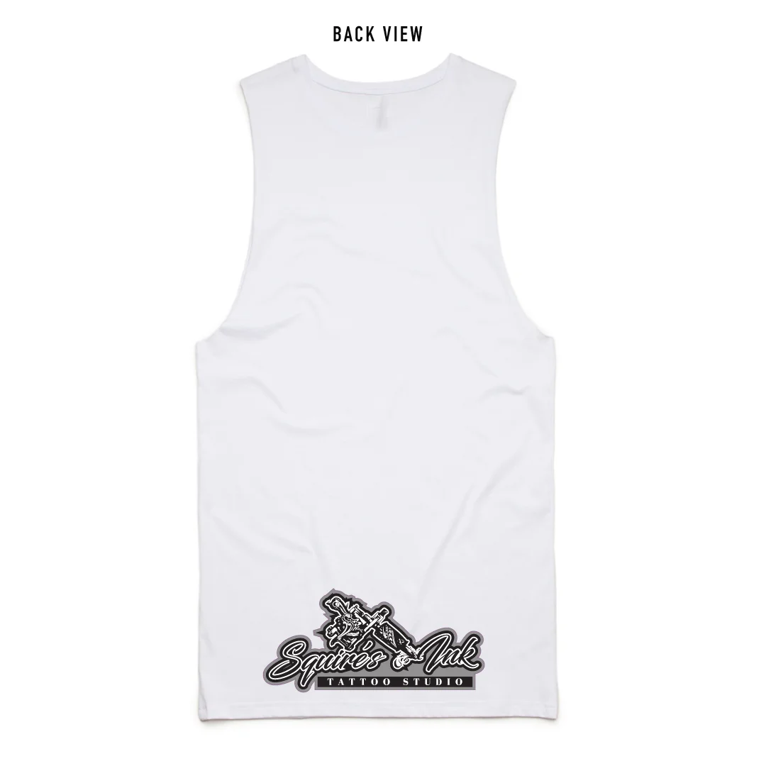 Squires Ink Logo Singlet | Tall | White