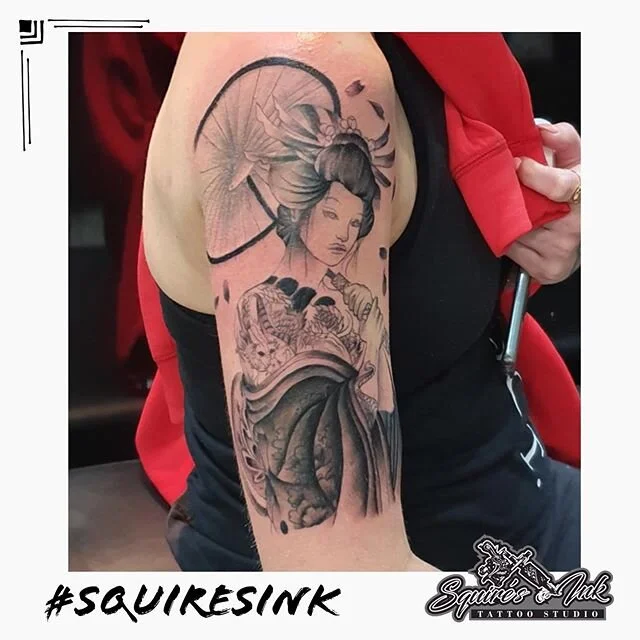Finished up this geisha design yesterday by @jxwtattoos #squiresink #surfersparadise #geishatattoo #geisha #ink #inked #tattooartist #goldcoast #sleevetattoo #tattoo #tattoos #inkd #greywash #geishaart #tattooideas #inkart #inkspiration