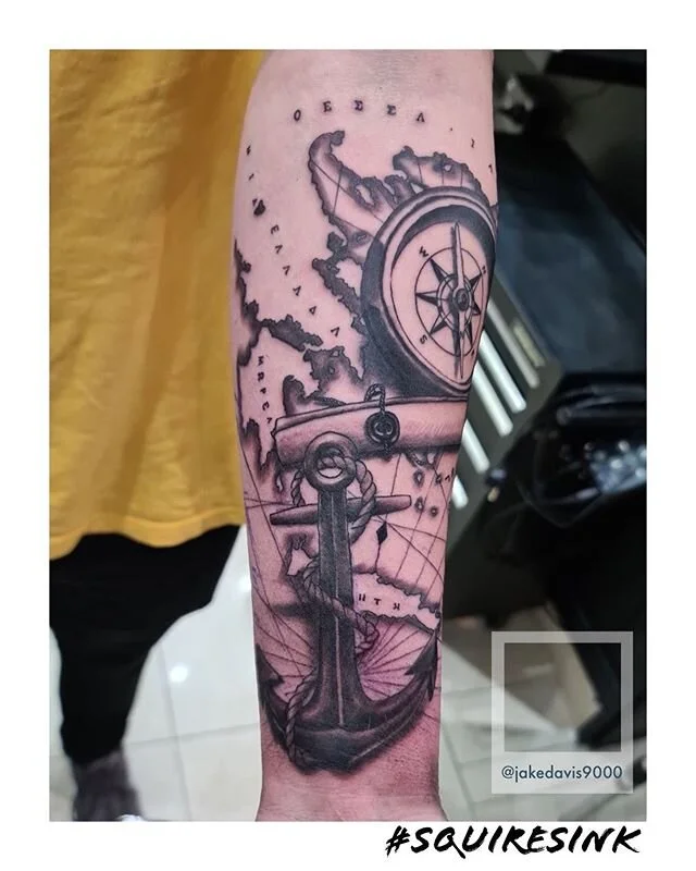 Awesome forearm piece over the weekend by @jakedavis9000 #squiresink #goldcoast #surfersparadise #tattoo #tattooparlor #tattoostudio #ink #inked #tattooartist #inkart #inkdrawing #skills #tattooideas #tattooedgirls #tattooedguys #anchor #anchortattoo
