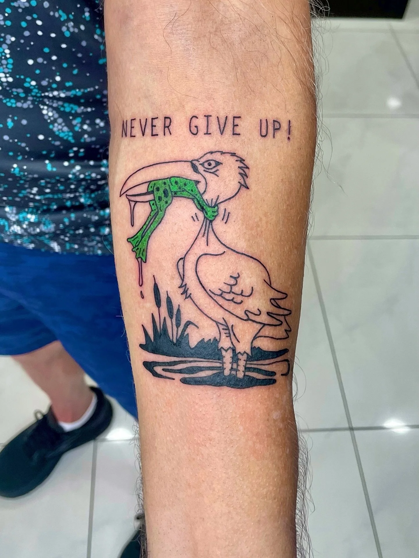 NEVER GIVE UP 🪿🐸 #tattoo#squiresink#goldcoastattoos
