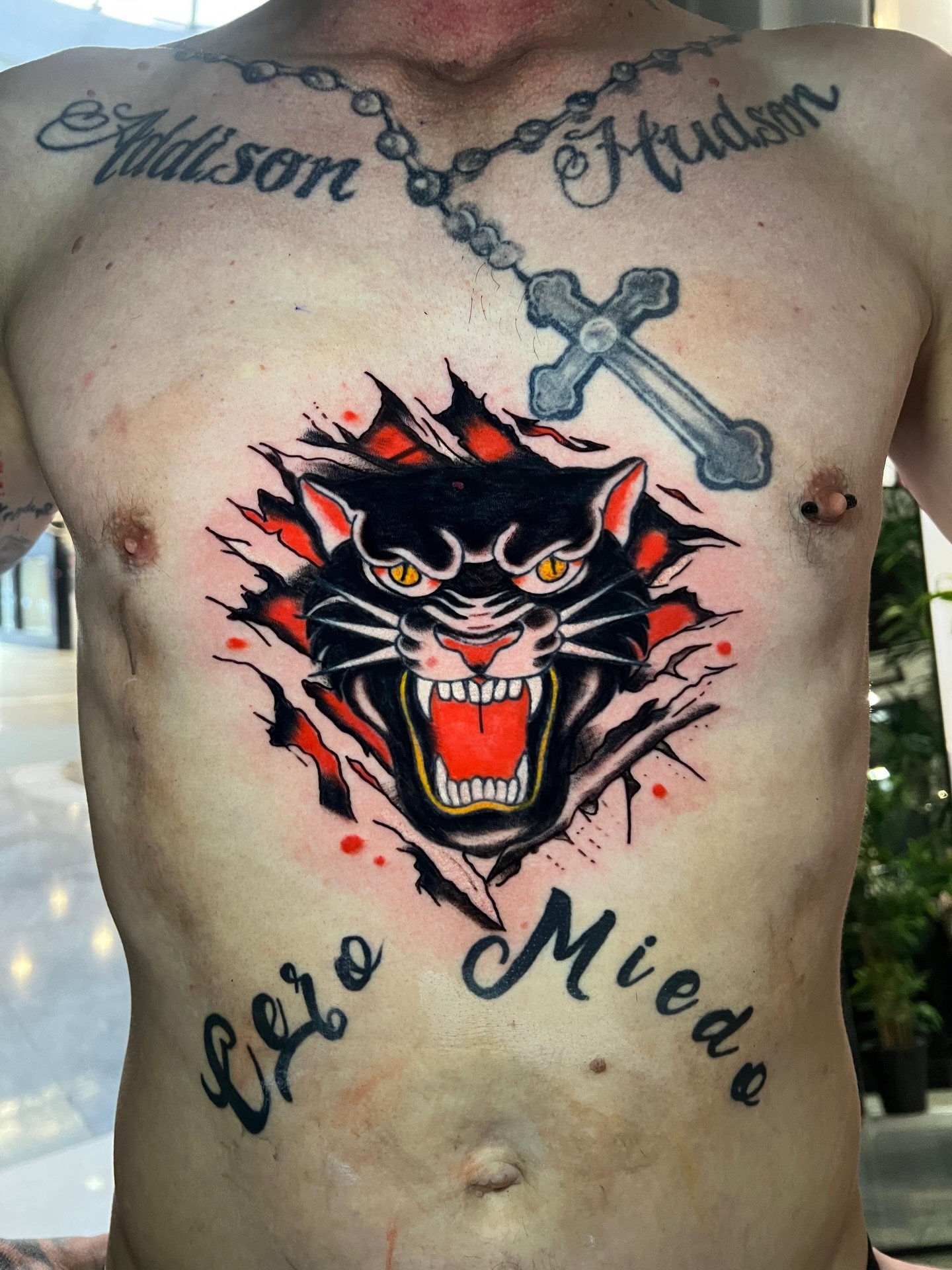 Pantera tradicional tattoo 
#pantertraditionaltattoo#colortattoo#pantertattoo