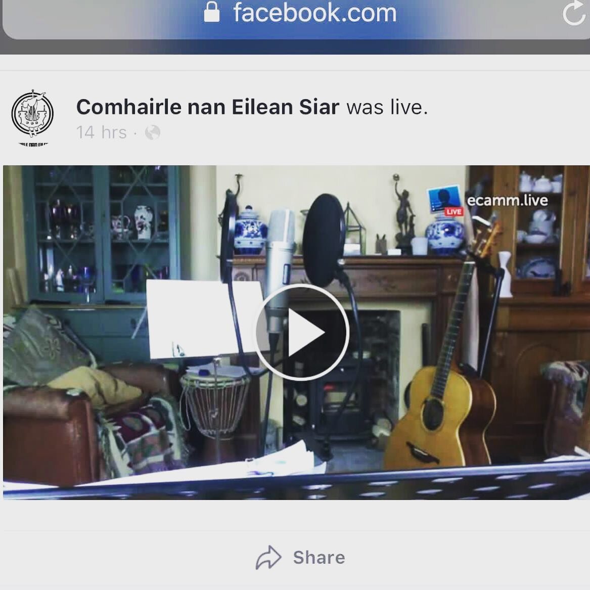 Hello everyone. My dad and I performed a live set of music for a Hebridean radio station on Friday night, which you can access via the - comhairle nan eilean siar - Facebook link. I hope you enjoy the Ceilidh as much as I did, it was a special experi