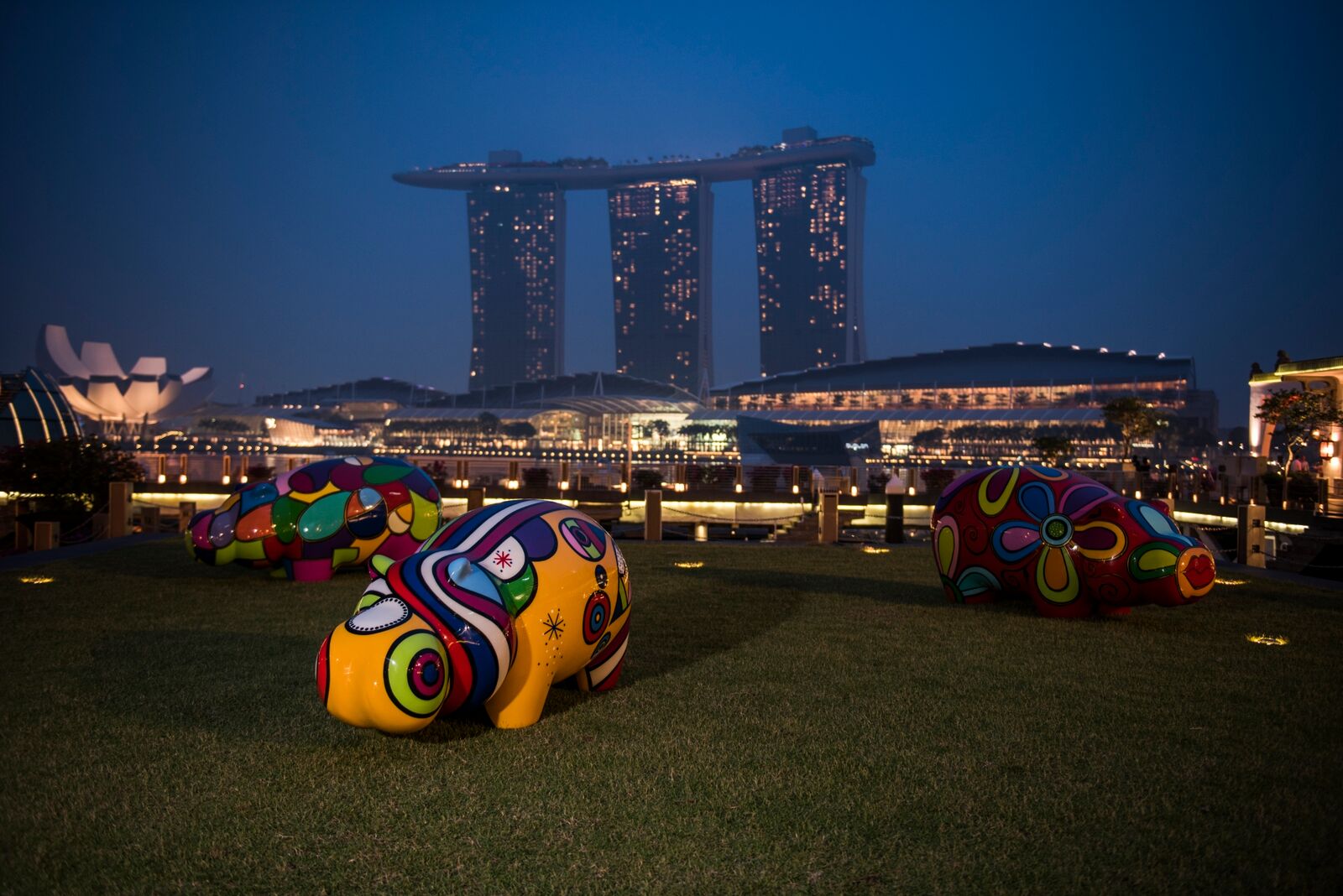 Hippop Art Artheline Pop art Hippo sculpture Singapore