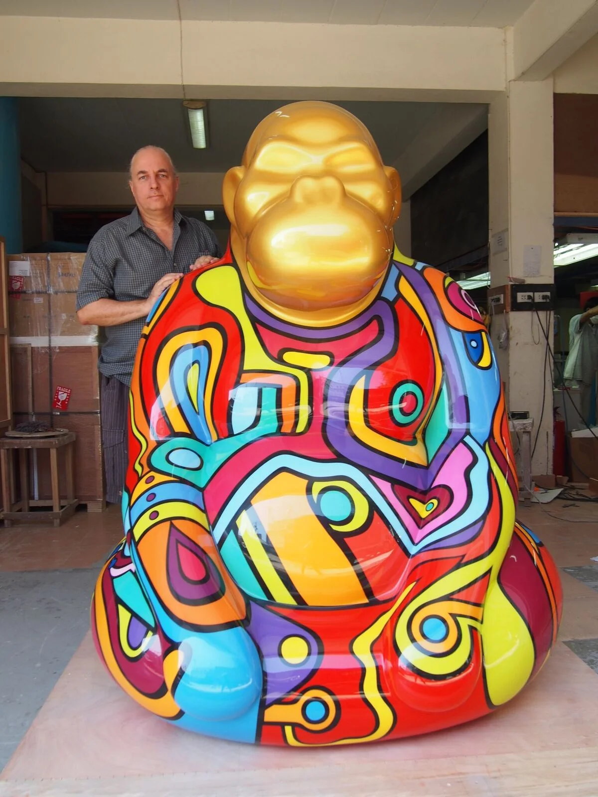 Goril'Pop Artheline with Arnaud Nazare-Aga Pop art Gorilla Sculpture XL