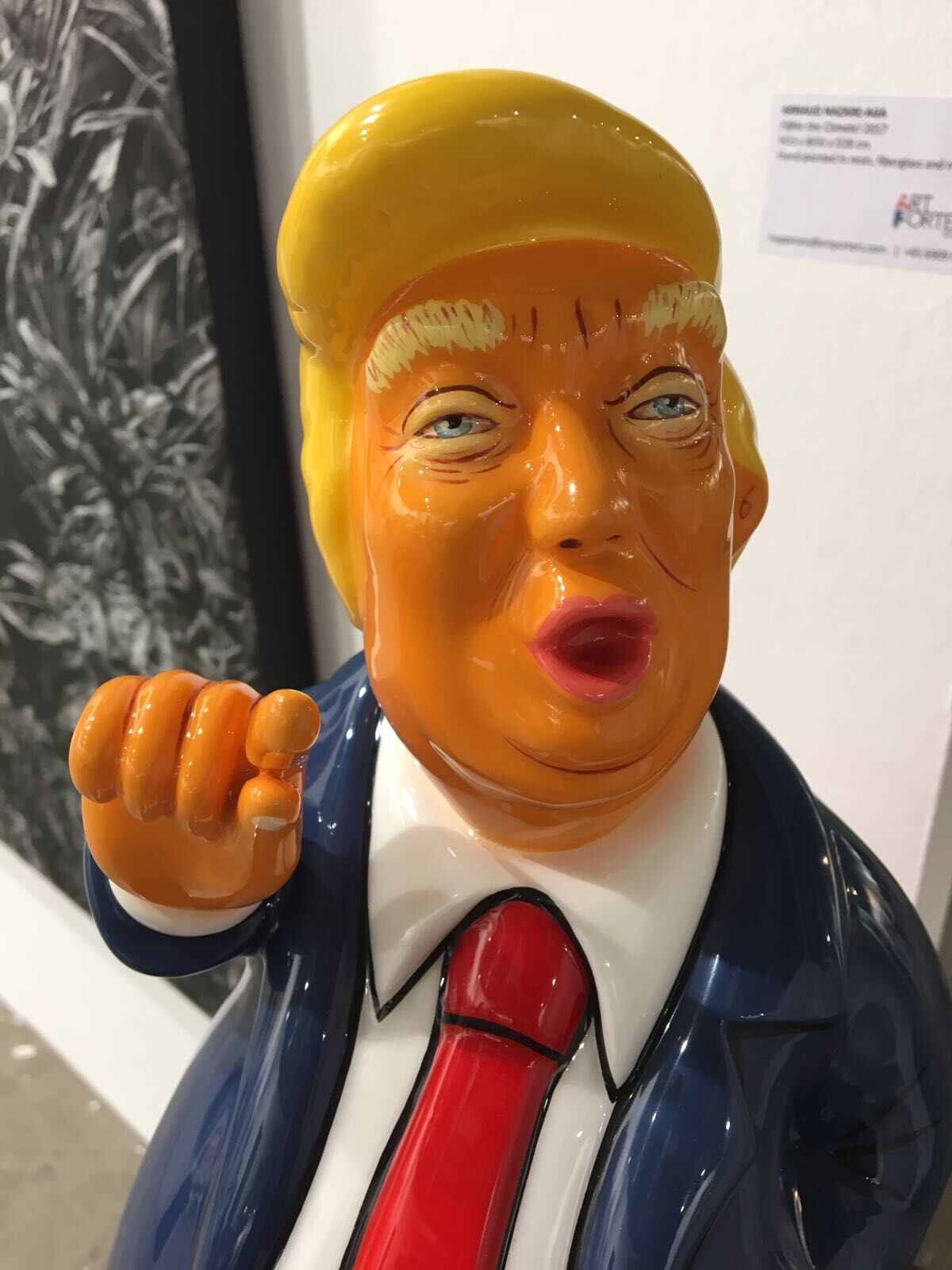 Fake The Climate Arnaud Nazare-Aga Pop Art Trump sculpture Close up