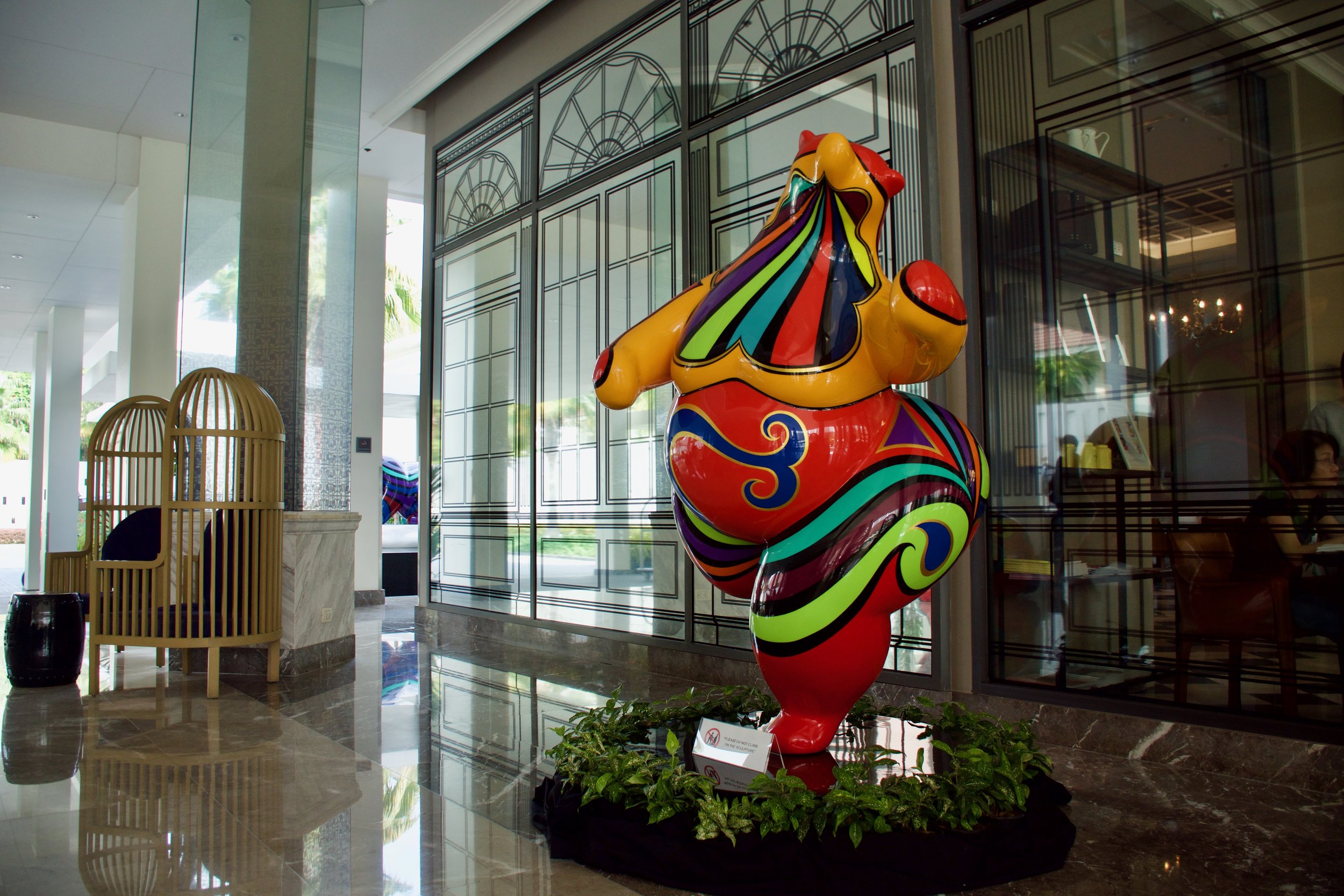 B-Pop Dancing Bear artist Arnaud Nazare-Aga Pop art Bear sculpture Bangkok Hotel
