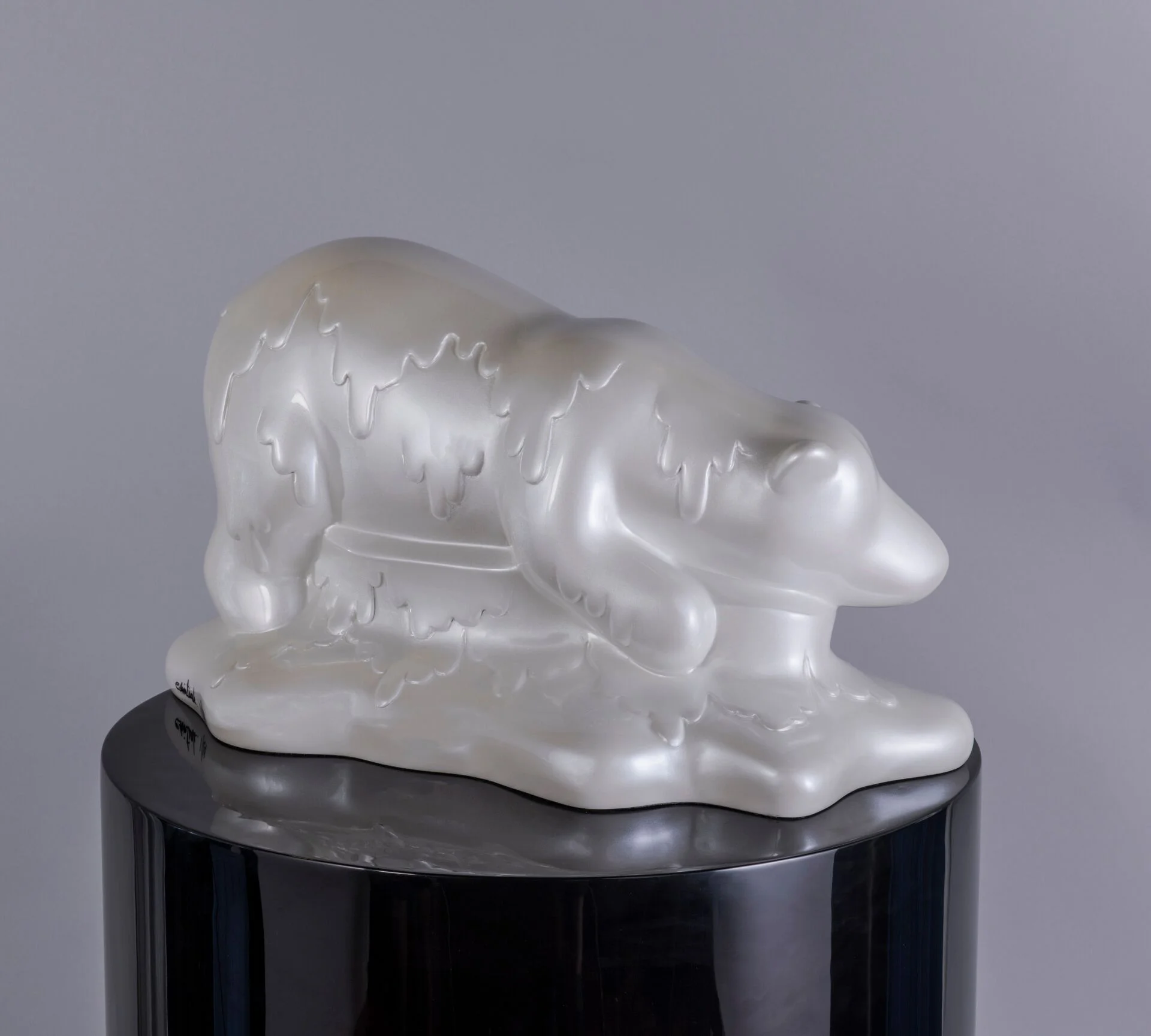 Fake The Climate Nazare-Aga Pop Art Polar Bear sculpture White Pearl 02