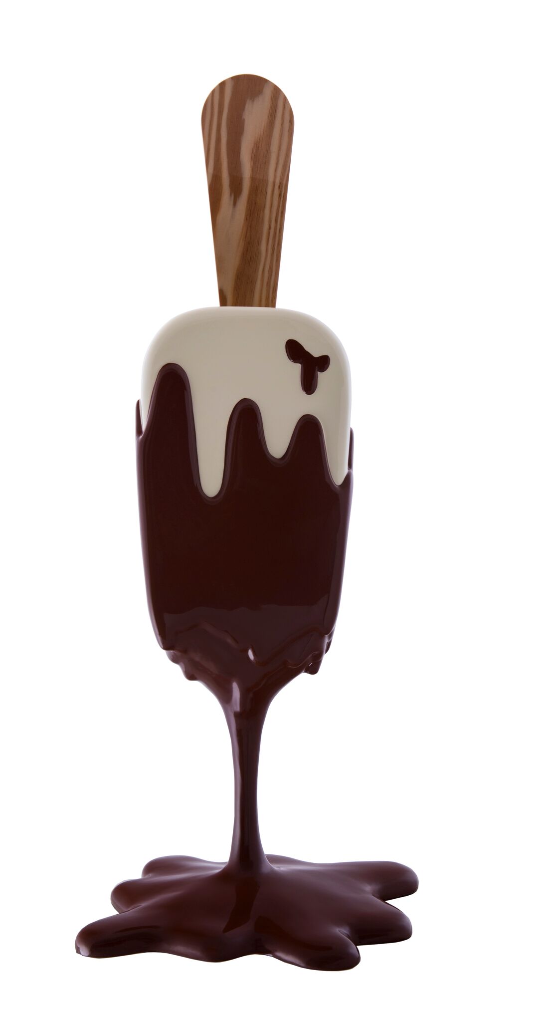 Vanilla chocolate ice cream pop art sculpture