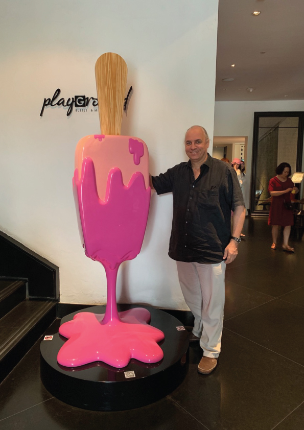 Big pink ice cream sculpture artist Arnaud Nazare-Aga Pullman G Bangkok