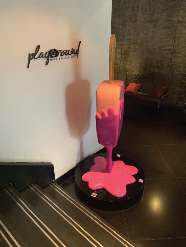 Pink Ice cream pop art sculpture Pullman G Bangkok