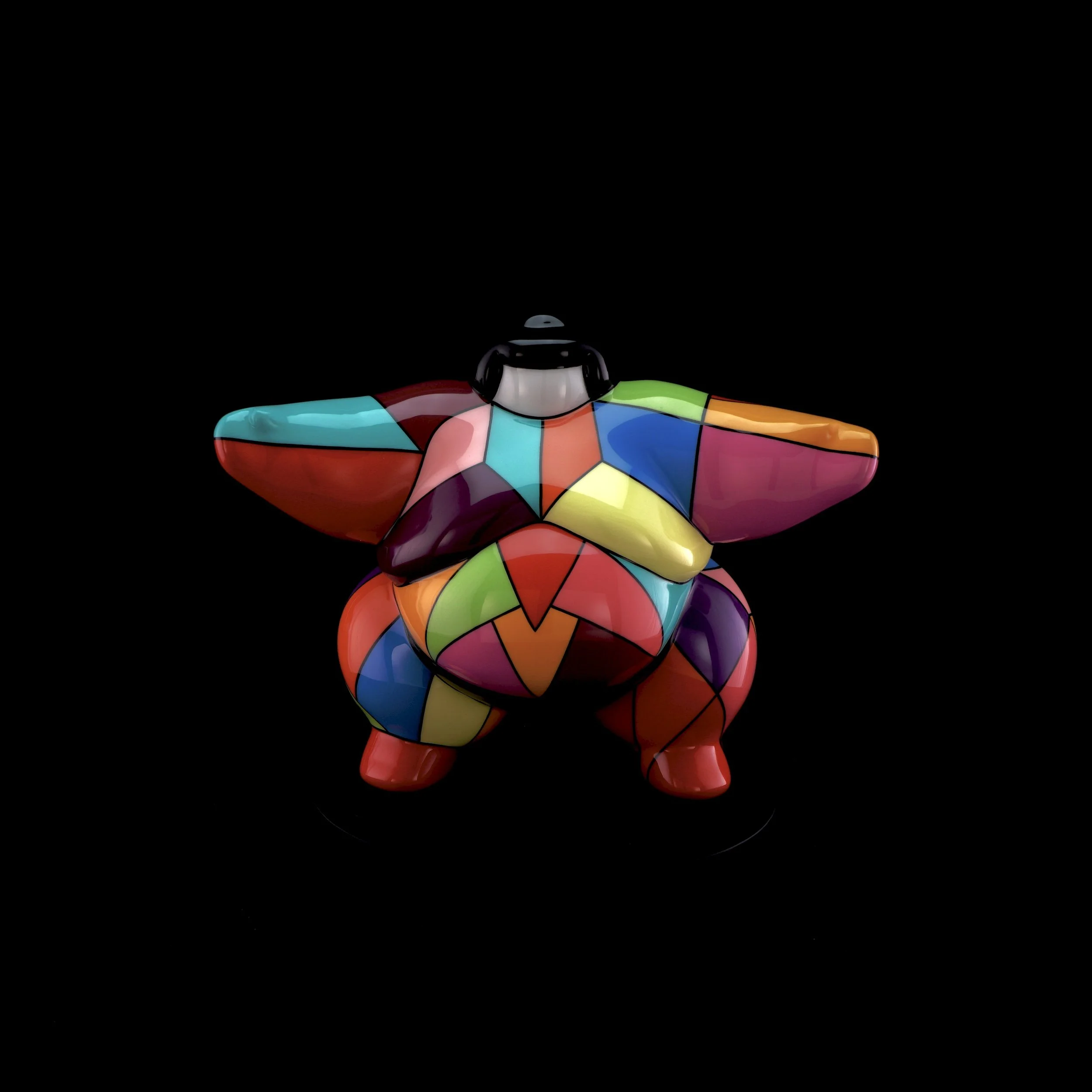 Sumo Wrestler pop art sculpture in resin and fiberglass made by French artist Arnaud Nazare-Aga. Hand painted acrylics finished with UV-protective marine grade lacquer. Colorful sculpture of a Sumo.