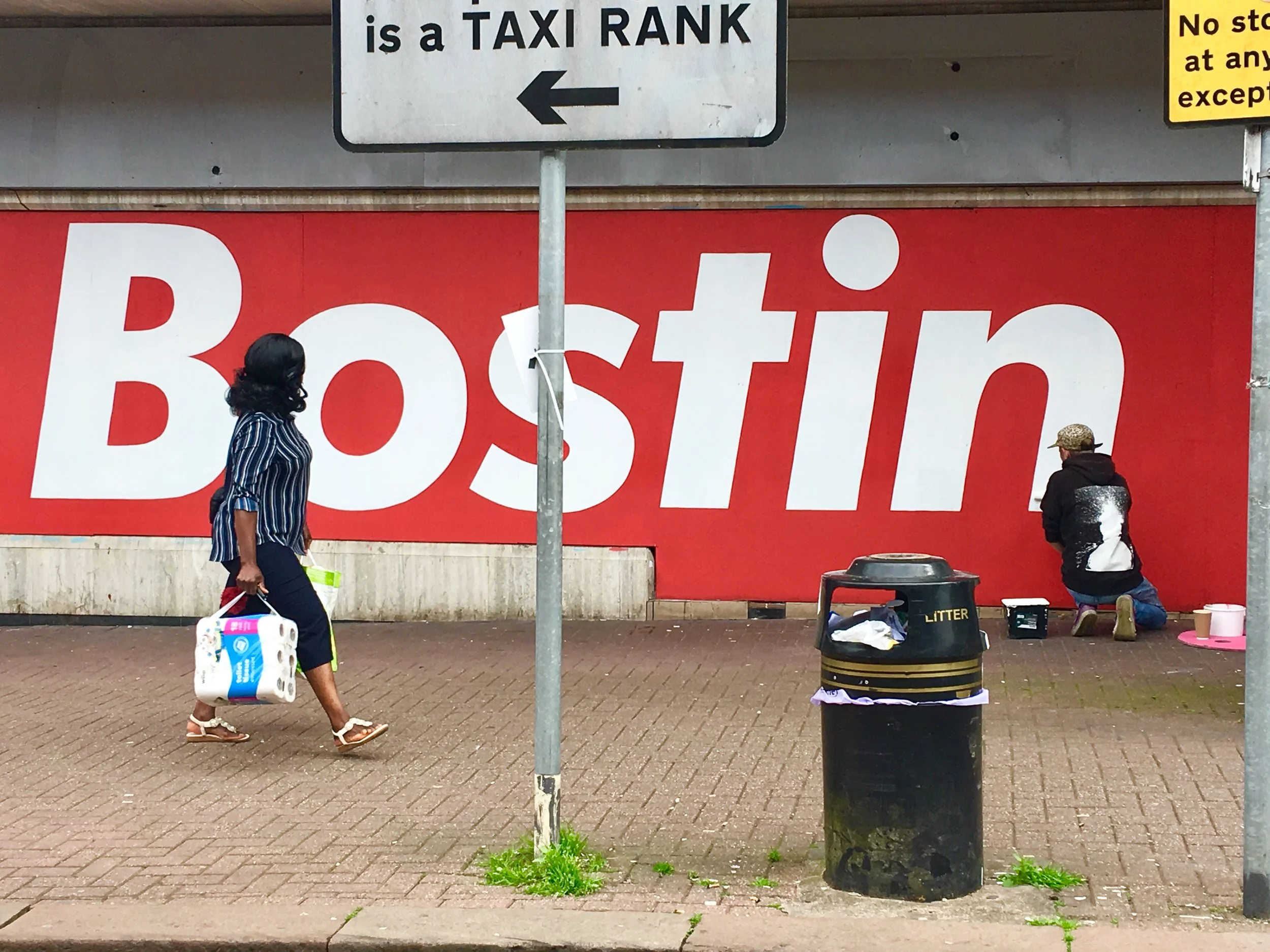 BOSTIN painted by sign writer Jim Kerr of Seven 9 Signs for PAINT DUDLEY - a project by Fused Magazine, supported by CBC, CoLab Dudley and Gather - funded by Arts Council England.