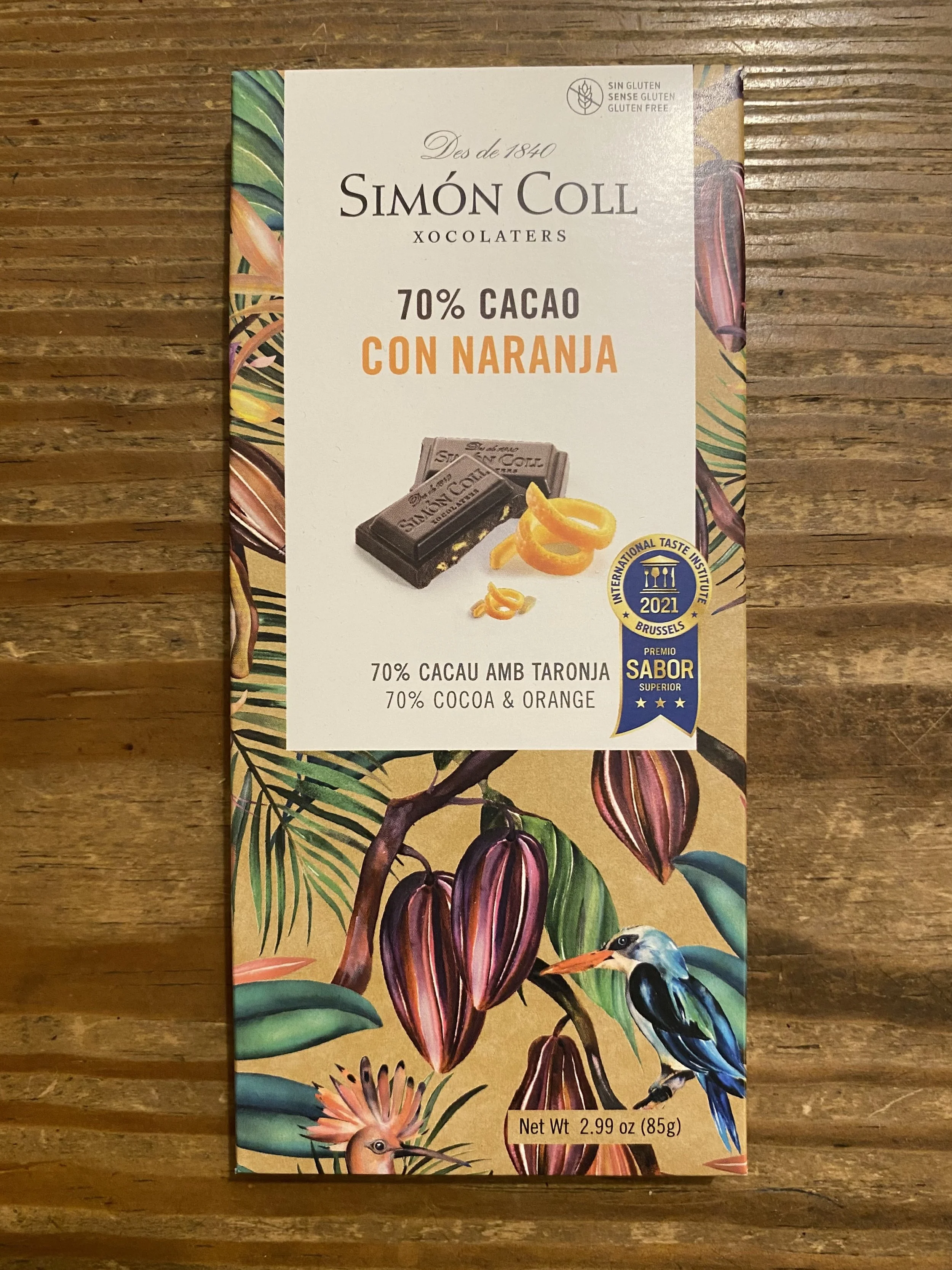 SIMÓN COLL 70% con Naranja 85 g.