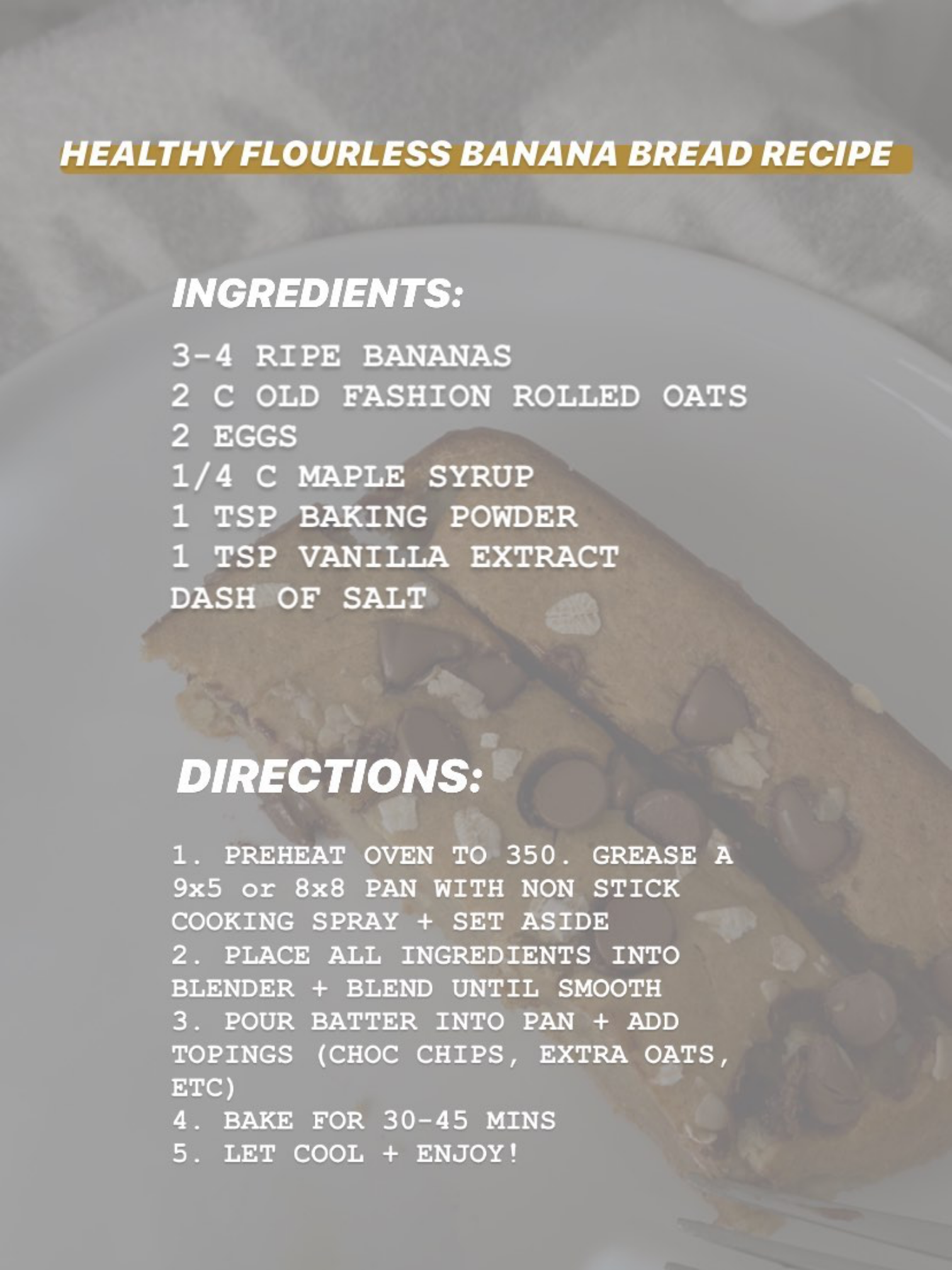 Healthy Flourless Banana Bread — Hunter Destin