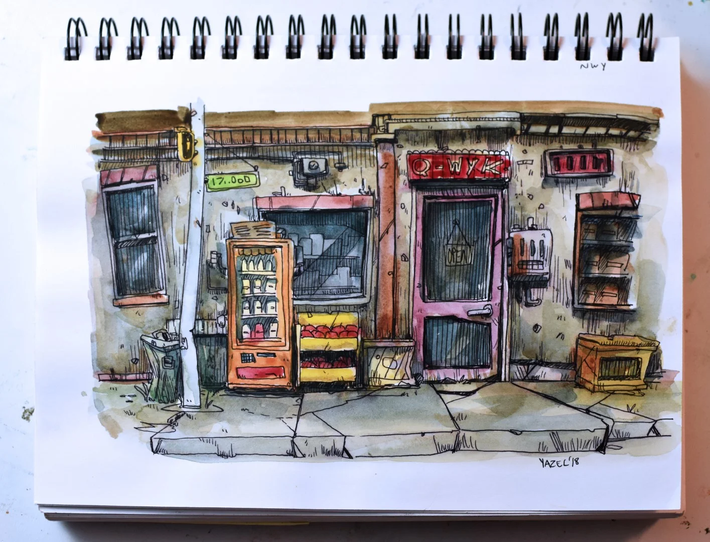 QWyk Mart; Sketchbook Watercolor Sketch — Yazel Media