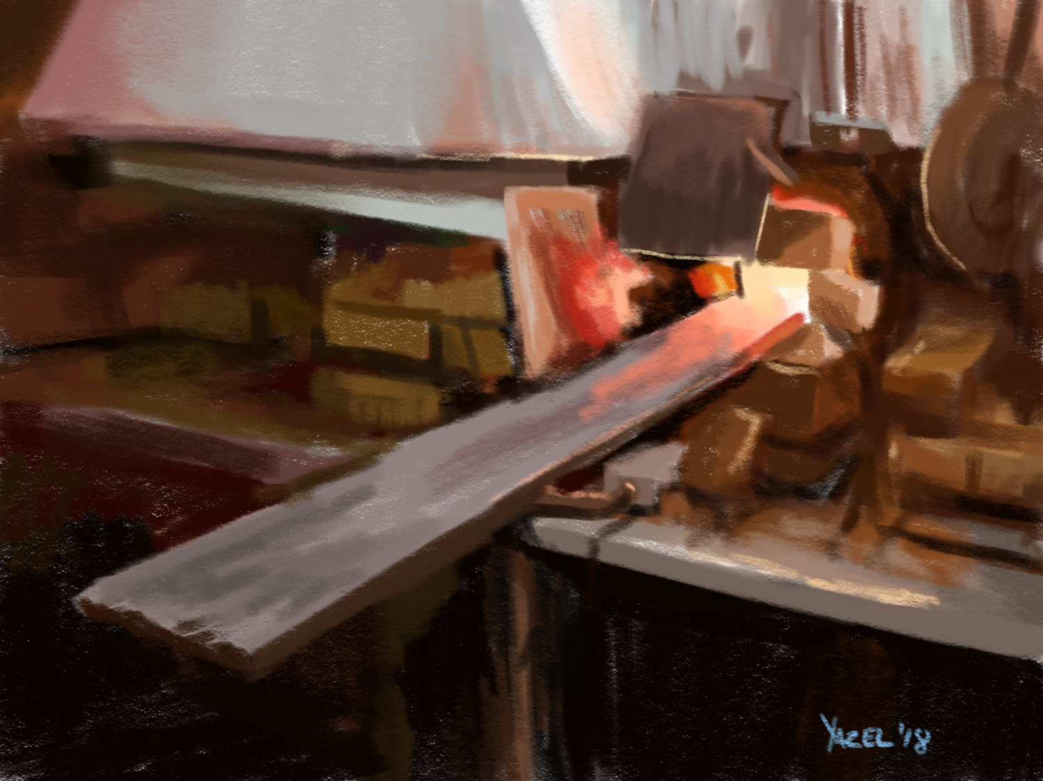 Hot Forge- Painting in Autodesk Sketchbook with the IPad Pro