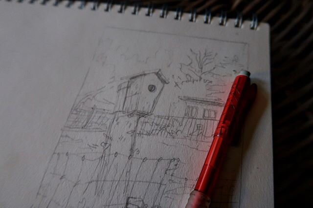 1. Brew Coffee
2. Sketch &amp; Watercolor 
#sketchbook #watercolor #garden #countrylife #birdhouse
