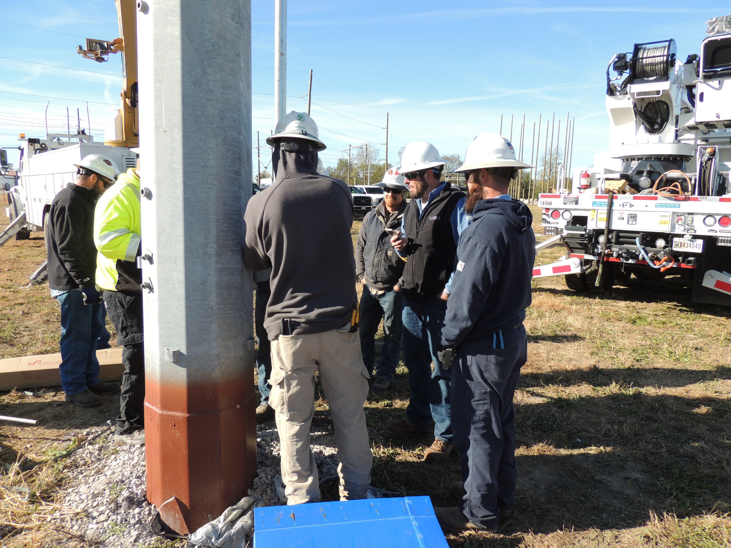  Chris Rogers demonstrating how to  adjust the geared hand crank on a Cleaveland Price unitized switch installed by a Duke Transmission Training Class in Shelbyville Indiana. 