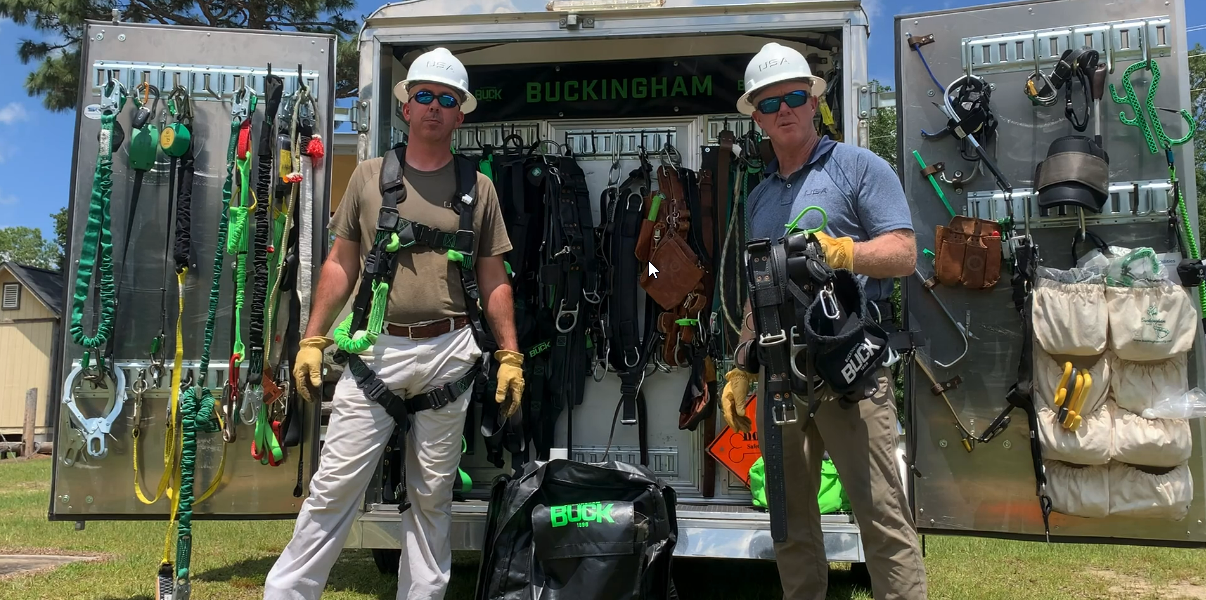  Mike Pridmore and John Cooke teaching pole climbing and bucket truck safety with Buckingham 