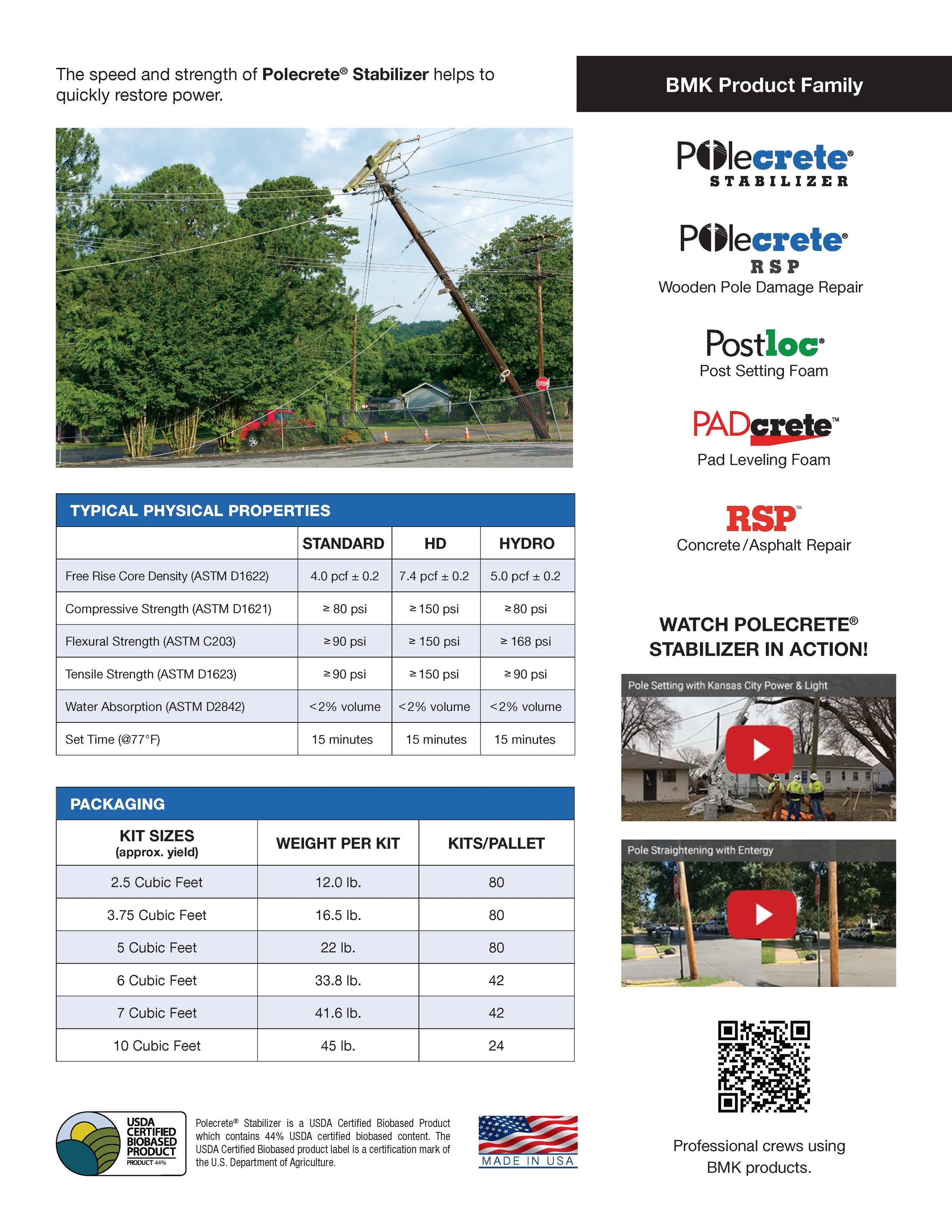 BMK Polecrete Stabilizer — Utility Service Agency