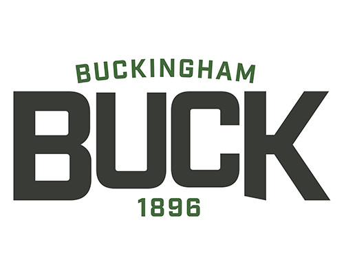 The logo of Buckingham Buck, established in 1896, featuring green and black text.