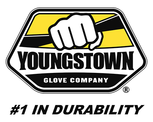Youngstown Glove Company logo with a clenched fist above the company name and the slogan '#1 in durability' at the bottom.