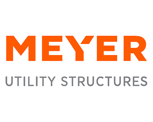 Meyer Utility Structures logo with orange text 'MEYER' and gray text 'UTILITY STRUCTURES' on a white background.